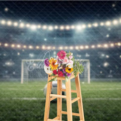 Aperturee - Aperturee Dynamic Soccer Field Backdrop Stadium Lights Football Game Night Photography Background for Sports Party