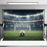 Aperturee - Aperturee Dynamic Soccer Field Backdrop Stadium Lights Football Game Night Photography Background for Sports Party