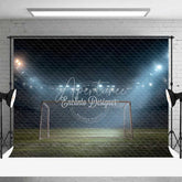 Aperturee - Aperturee Dynamic Soccer Field Goal Backdrop Professional Sports Theme Photography Background for Birthday Party