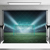 Aperturee - Aperturee Dynamic Sports Soccer Goal Backdrop Football Field Stadium Lights Photography Background for Party Decor