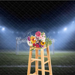 Aperturee - Aperturee Dynamic Sports Soccer Goal Field Backdrop Night Game Stadium Lights Photography Background for Party Decor