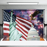 Aperturee - Aperturee Eagle Celebrating Independence Day Photo Backdrop