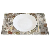 Aperturee - Aperturee Earth Tone Boho Tropical Leaf Set of 4 Placemats