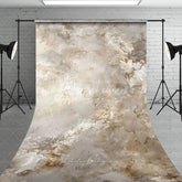 Aperturee - Aperturee Earthy Neutral Textured Sweep Backdrop Rustic Beige and Brown Plaster Wall Photography Background