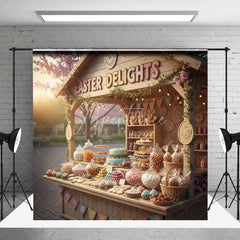 Aperturee - Aperturee Easter Market Stand Backdrop Spring Delights Stall Background Outdoor Floral Sweet Treat Birthday Party Photo Prop