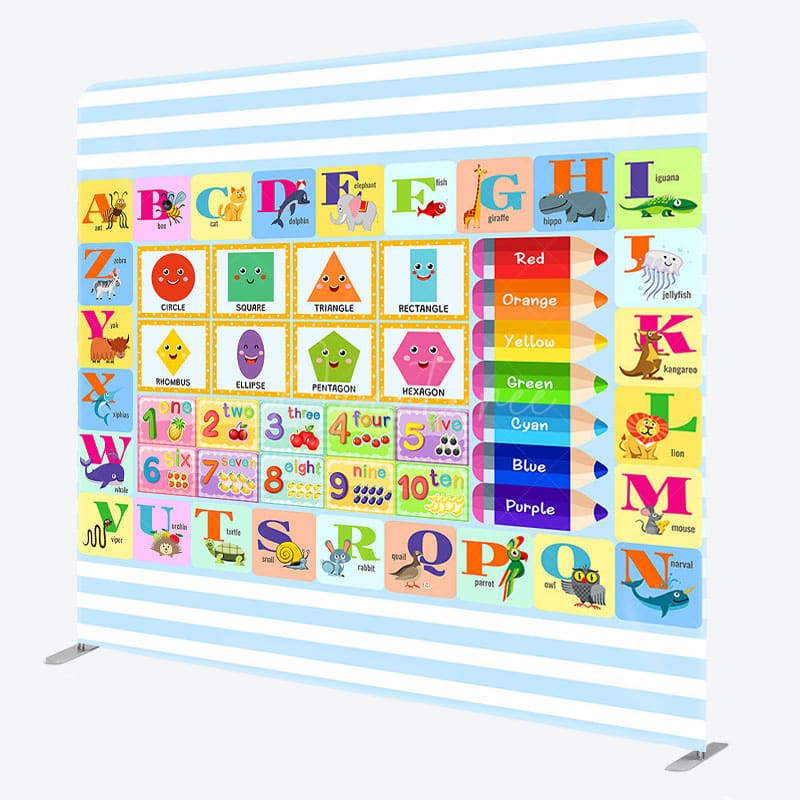 Aperturee - Aperturee Educational Colorful Alphabet Pillow Case Backdrop