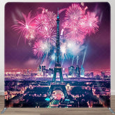 Aperturee - Aperturee Eiffel Tower Night City Scene Pillow Case Backdrop