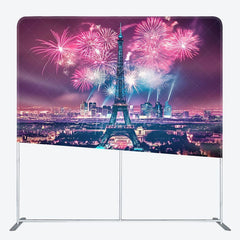 Aperturee - Aperturee Eiffel Tower Night City Scene Pillow Case Backdrop