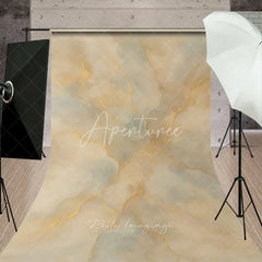 Aperturee - Aperturee Elegant Abstract Textured Sweep Backdrop with Golden Veins Beige and Grey Artistic Photography Background