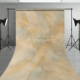 Aperturee - Aperturee Elegant Abstract Textured Sweep Backdrop with Golden Veins Beige and Grey Artistic Photography Background