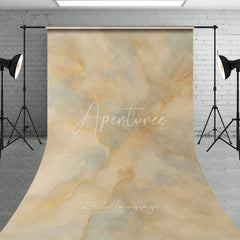 Aperturee - Aperturee Elegant Abstract Textured Sweep Backdrop with Golden Veins Beige and Grey Artistic Photography Background