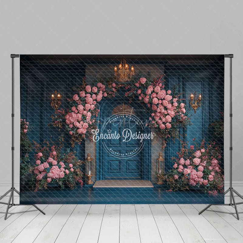 Aperturee - Aperturee Elegant And Floral Arch Door Sweet Wedding Backdrop