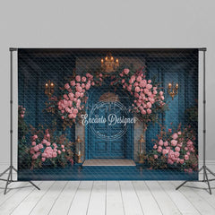 Aperturee - Aperturee Elegant And Floral Arch Door Sweet Wedding Backdrop