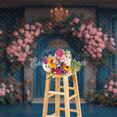 Aperturee - Aperturee Elegant And Floral Arch Door Sweet Wedding Backdrop