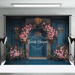 Aperturee - Aperturee Elegant And Floral Arch Door Sweet Wedding Backdrop