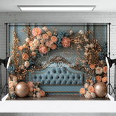 Aperturee - Aperturee Elegant And Floral Sweet Headboard Wedding Backdrop