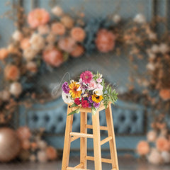 Aperturee - Aperturee Elegant And Floral Sweet Headboard Wedding Backdrop