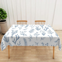 Aperturee - Aperturee Elegant Artistic Tablecloth with Botanical Plant Paintings for Fine Art and Nature Inspired Decor