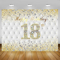 Aperturee - Aperturee Elegant Balloons Glitter Happy 18th Birthday Backdrop Sparkle Diamonds Womens Party Decor