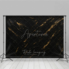 Aperturee - Aperturee Elegant Black and Gold Textured Abstract Photography Backdrop Dark Moody Artistic Portrait Studio for Photoshoot