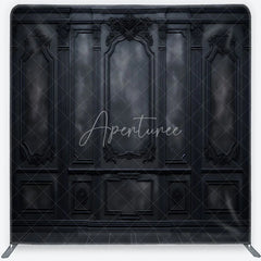 Aperturee - Aperturee Elegant Black Baroque Wall Square Double-Sided Backdrop Gothic Style Party Decor