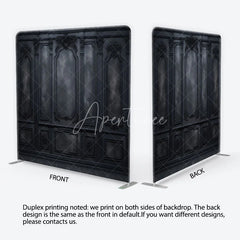 Aperturee - Aperturee Elegant Black Baroque Wall Square Double-Sided Backdrop Gothic Style Party Decor