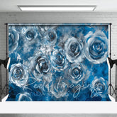 Aperturee - Aperturee Elegant Blue Abstract Floral Fine Art Photo Backdrop