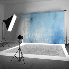 Aperturee - Aperturee Elegant Blue and Brown Abstract Textured Photography Backdrop Artistic Studio Portrait Background for Photoshoot