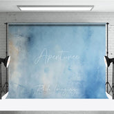 Aperturee - Aperturee Elegant Blue and Brown Abstract Textured Photography Backdrop Artistic Studio Portrait Background for Photoshoot
