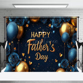 Aperturee - Aperturee Elegant Blue Floral Balloons Fathers Day Backdrop