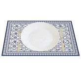 Aperturee - Aperturee Elegant Blue Slovakia Pattern Set of 4 Placemats