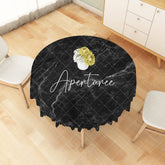 Aperturee - Aperturee Elegant Blurred Marble Texture Abstract Tablecloth