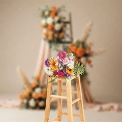 Aperturee - Aperturee Elegant Boho Floral Fresh Sweet Wedding Backdrop