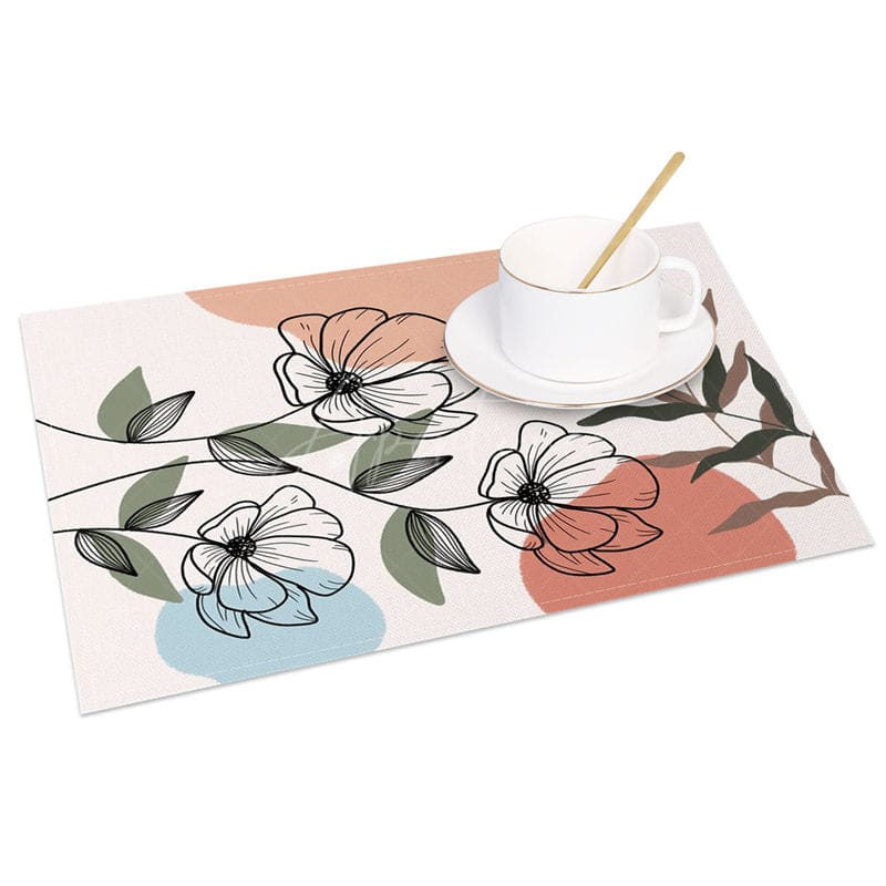 Aperturee - Aperturee Elegant Boho Floral Sweet Spring Set of 4 Placemats