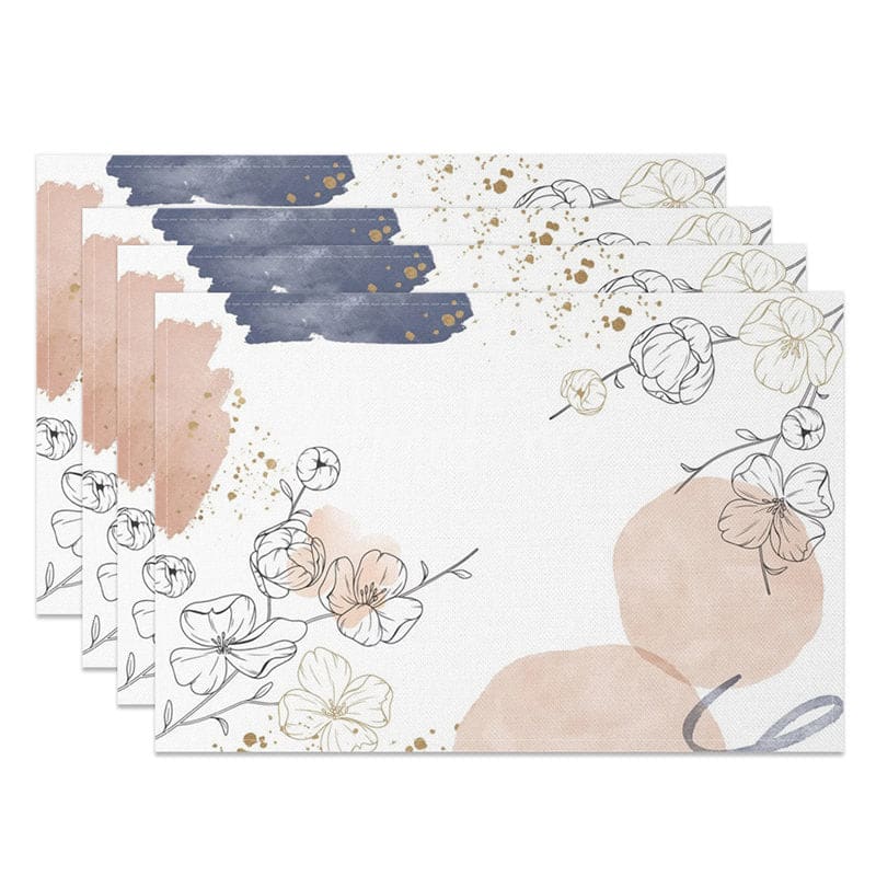 Aperturee - Aperturee Elegant Boho Sweet Color Spring Set of 4 Placemats