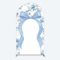 Aperturee - Aperturee Elegant Color Bows Floral Birthday Arch Backdrop