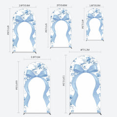 Aperturee - Aperturee Elegant Color Bows Floral Birthday Arch Backdrop