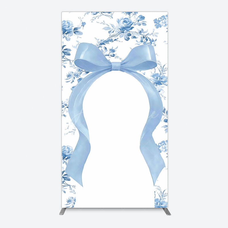 Aperturee - Aperturee Elegant Color Bows Floral Birthday Rectangle Backdrop