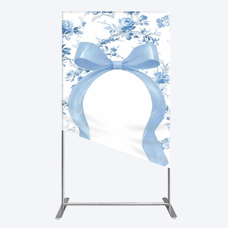 Aperturee - Aperturee Elegant Color Bows Floral Birthday Rectangle Backdrop