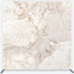Aperturee - Aperturee Elegant Cream and Brown Marble Texture Square Double-Sided Backdrop Natural Stone Veins Photography Background