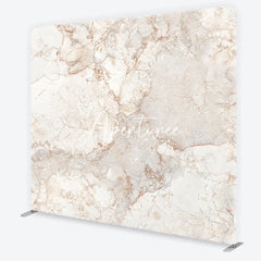 Aperturee - Aperturee Elegant Cream and Brown Marble Texture Square Double-Sided Backdrop Natural Stone Veins Photography Background