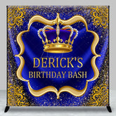 Aperturee - Aperturee Elegant Crown Curtain Happy Birthday Custom Backdrop