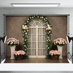 Aperturee - Aperturee Elegant Floral Arch Door Sweet Wedding Backdrop