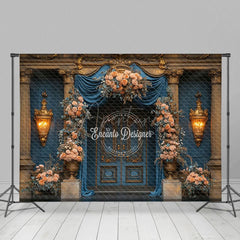 Aperturee - Aperturee Elegant Floral Curtain Door Sweet Wedding Backdrop