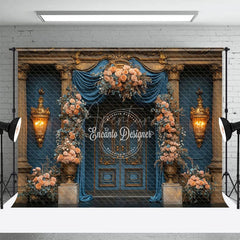 Aperturee - Aperturee Elegant Floral Curtain Door Sweet Wedding Backdrop