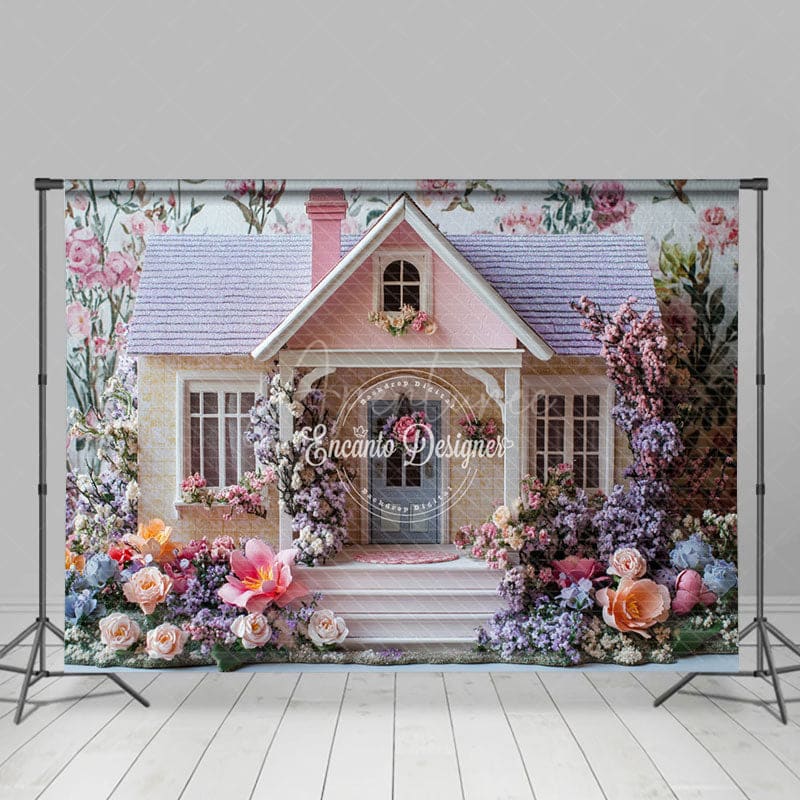 Aperturee - Aperturee Elegant Floral House Spring Photography Backdrop