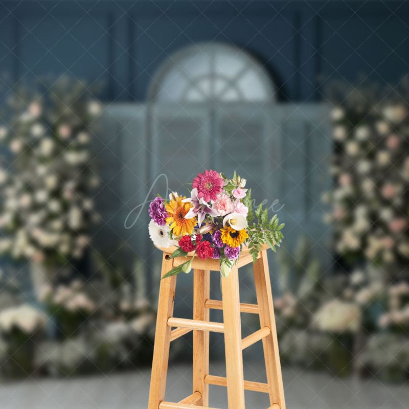 Aperturee - Aperturee Elegant Floral Sweet And Lovely Wedding Backdrop
