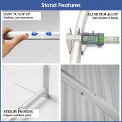 Aperturee - Aperturee Elegant Floral Wedding Arch 3 Piece Frame Set Chiara Backdrop Stand Ceremony Party Decor Kit