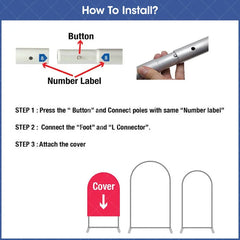 Aperturee - Aperturee Elegant Floral Wedding Arch 3 Piece Frame Set Chiara Backdrop Stand Ceremony Party Decor Kit