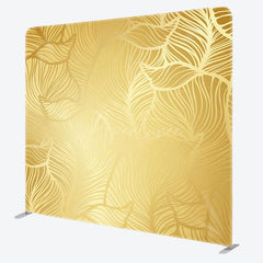 Aperturee - Aperturee Elegant Golden Leaf Carving Fabric Backdrop Cover